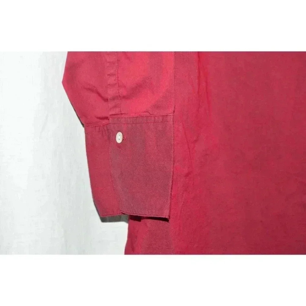 Duo Maternity Dark Red Button Down Blouse Top L - Picture 2 of 4